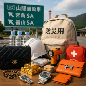 E2山陽自動車道 宮島SA・福山SAと地震時の備え